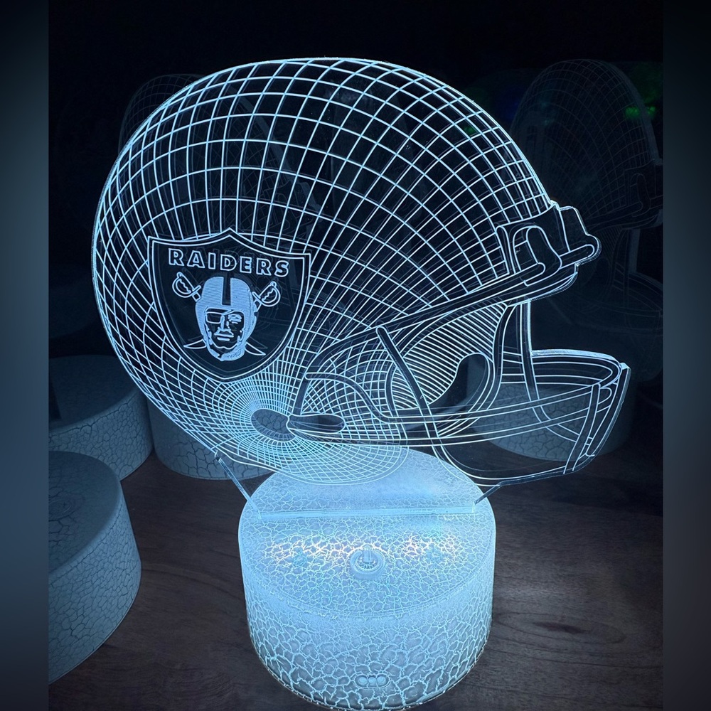 Set of 3 Raiders 3D LED Football Helmet Night Light